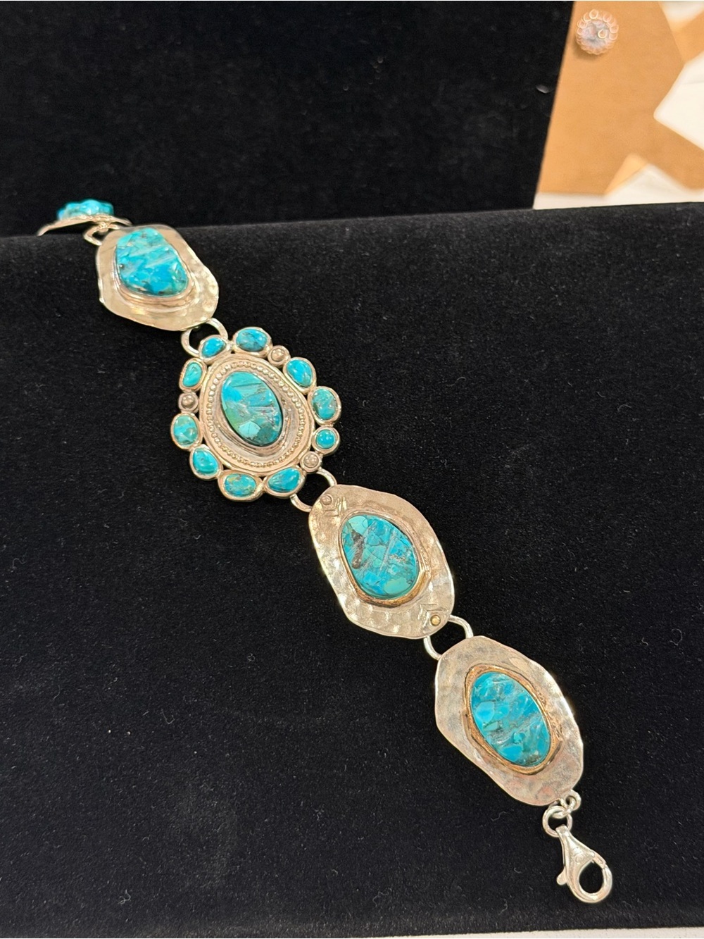 Silpada “Rep Only” Sterling Silver, Brass, & Turquoise Bracelet. Extremely rare.